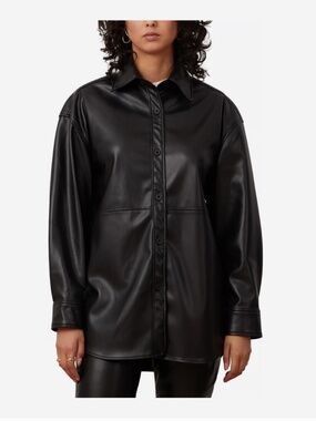 NWT in bag.  Yoga jeans Vegan Leather Overshirt - Women's sz Large